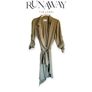 Revolve Runaway The Label l/s olive green wrap dress size 4